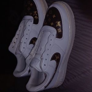 Custom LV printed air force ones